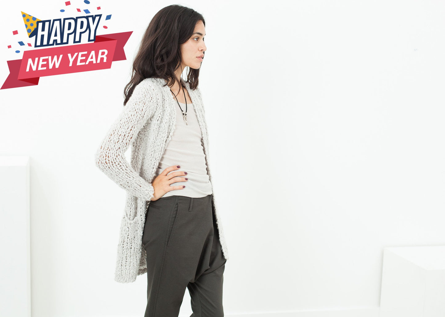 Bulk Stitch Cardigan in Cloud