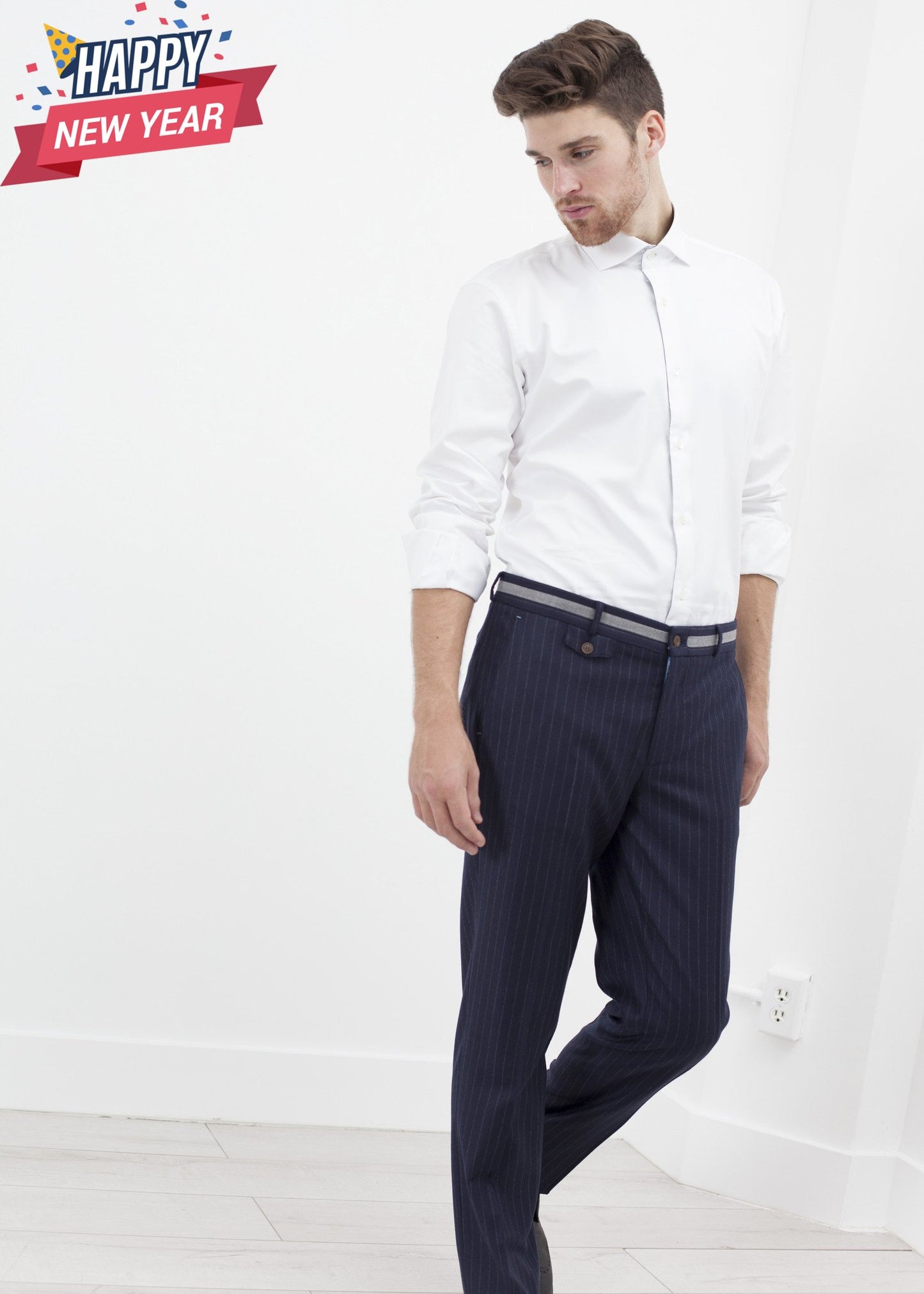 Sinclair Trouser in Navy Stripe