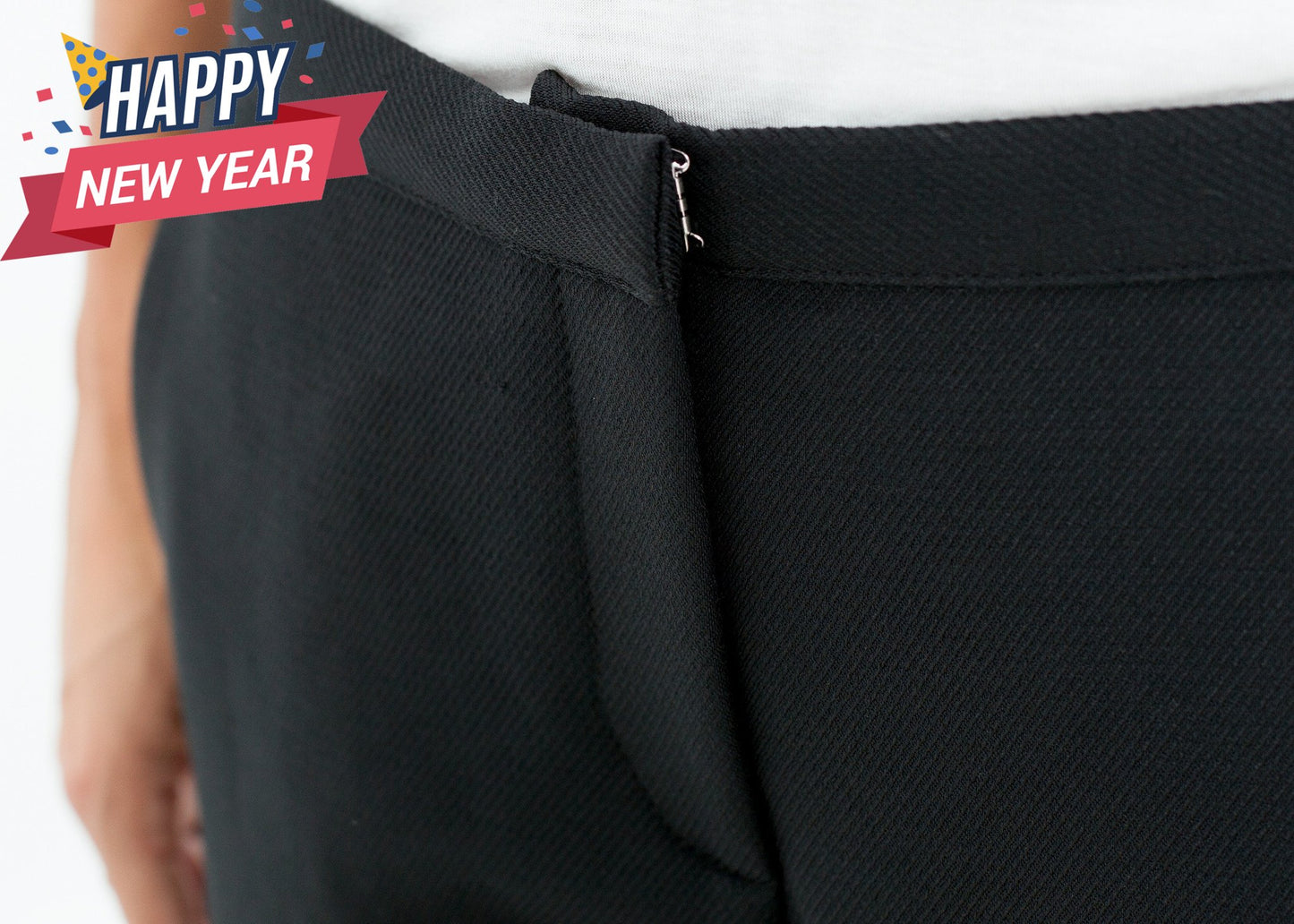 Side Zip Slim Pant in Black