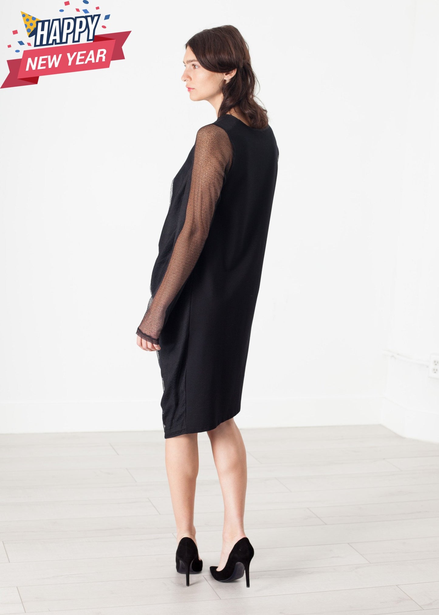 Net Dress in Black