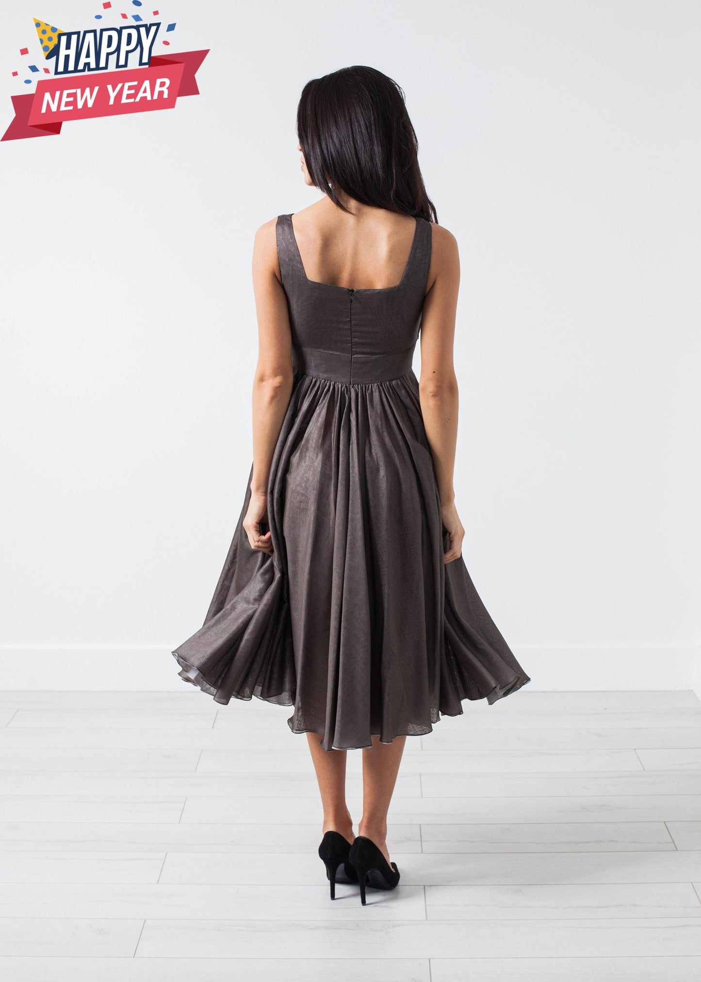 Voile Dress in Grey Pearl