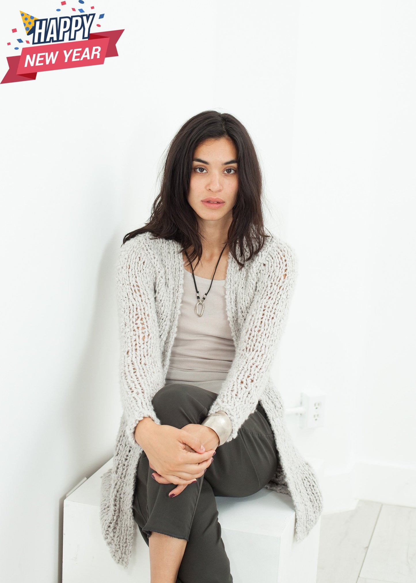 Bulk Stitch Cardigan in Cloud