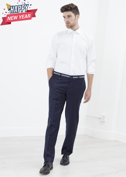 Sinclair Trouser in Navy Stripe
