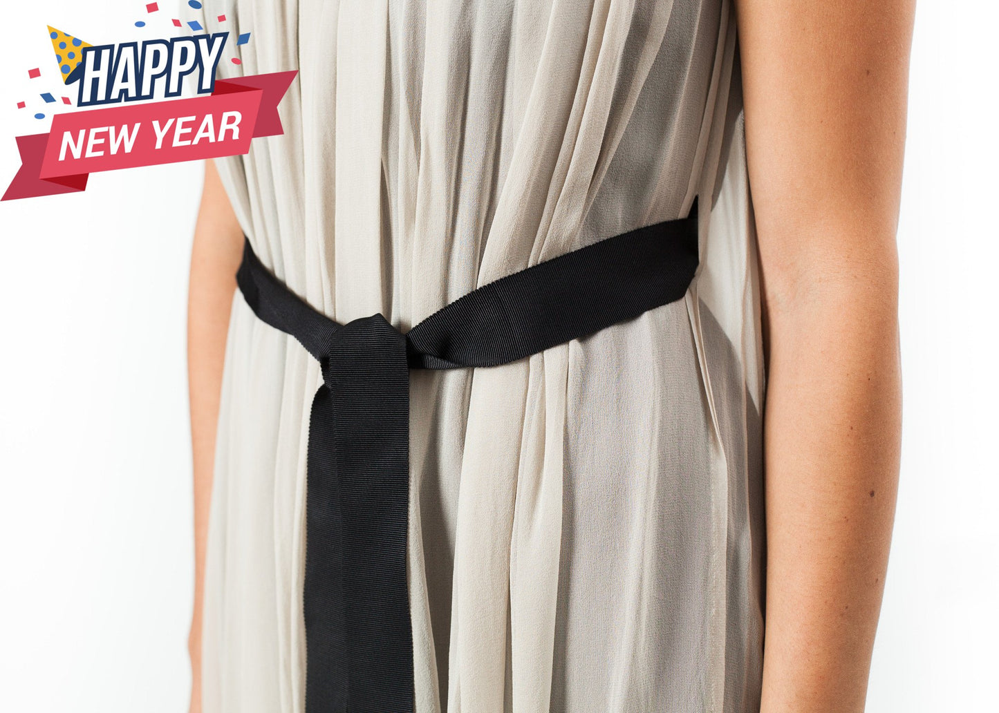Chiffon Cape Back Dress in Sand