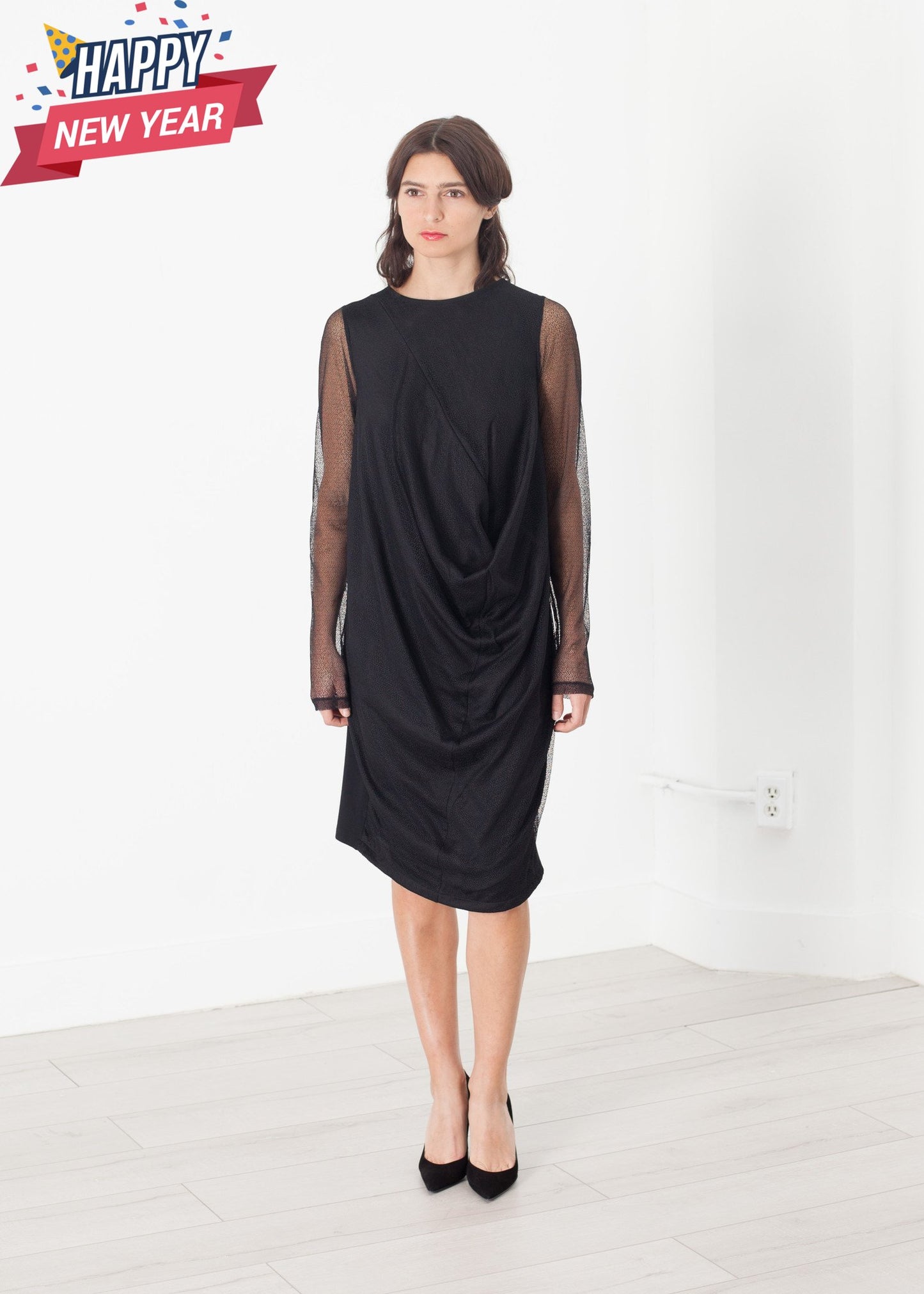 Net Dress in Black