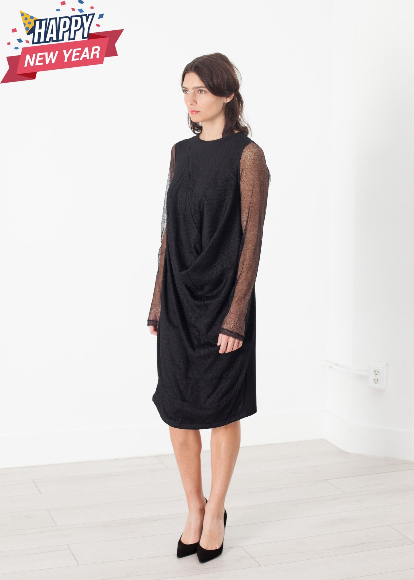 Net Dress in Black