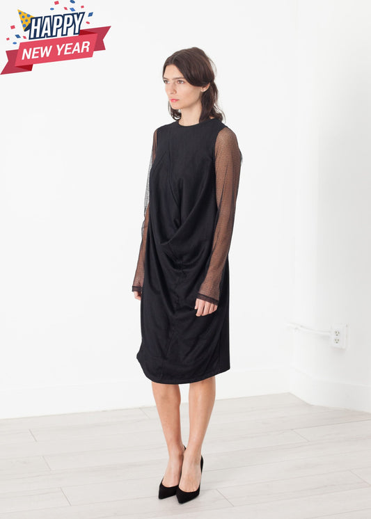 Net Dress in Black