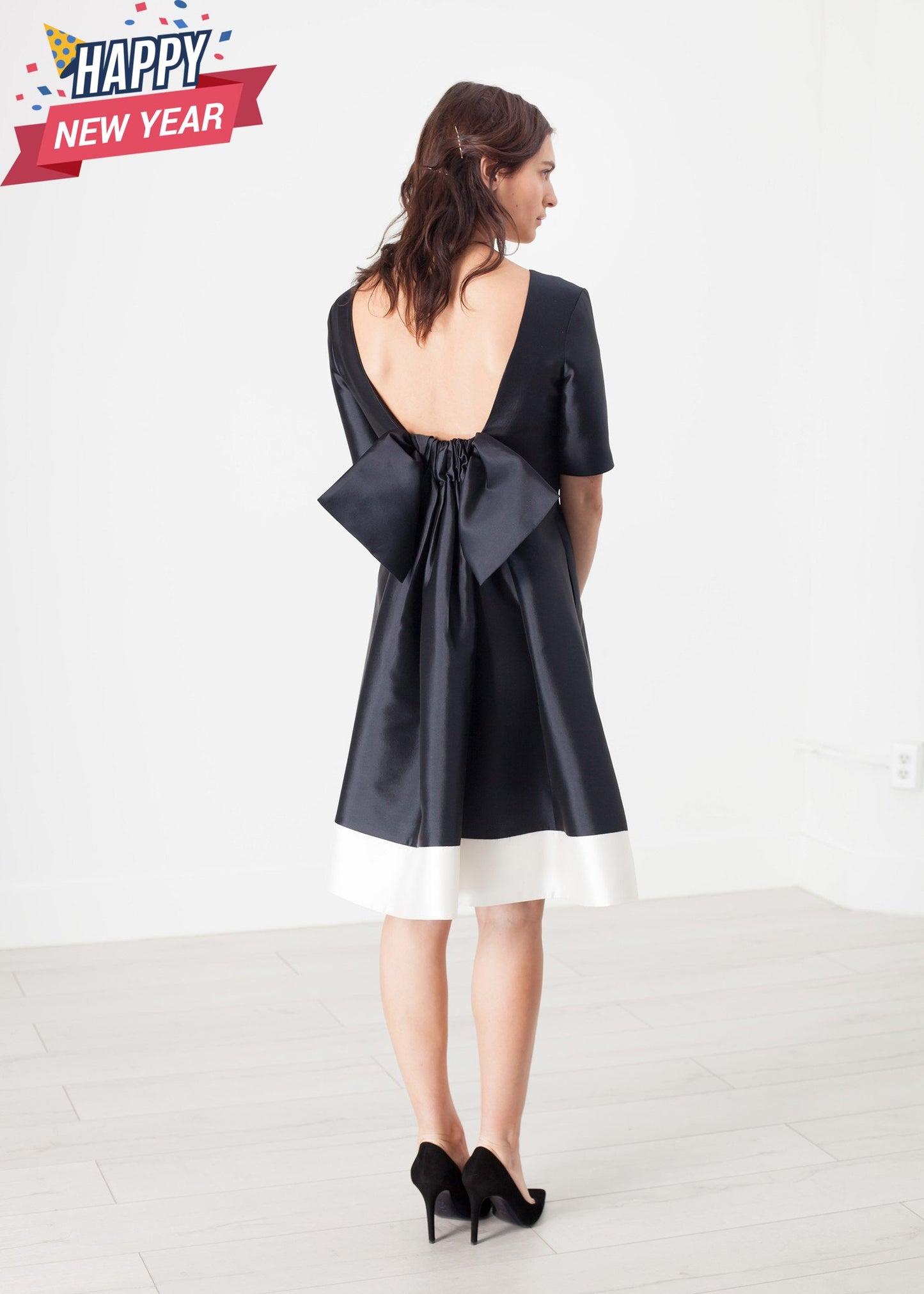 Tie Dress in Navy