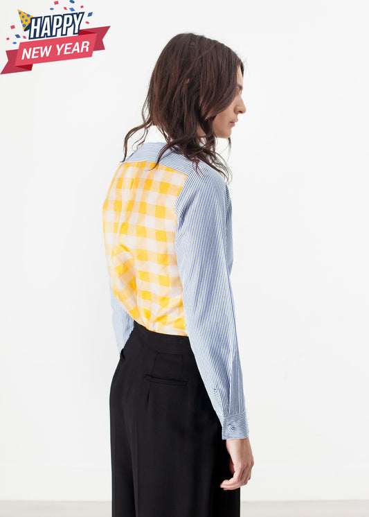 Longsleeve Blouse in Blue Stripe