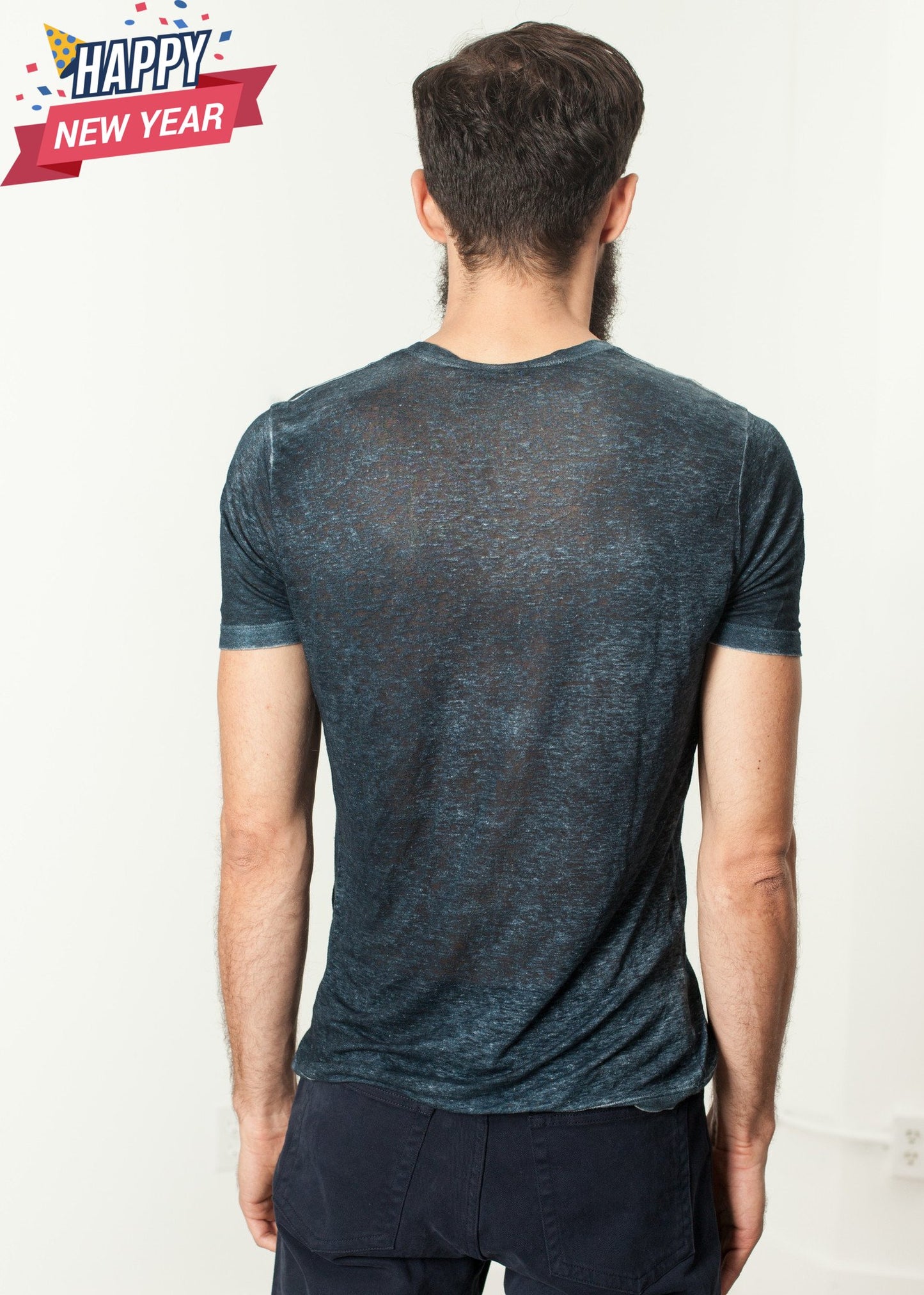 Melange T-Shirt in Navy/Black