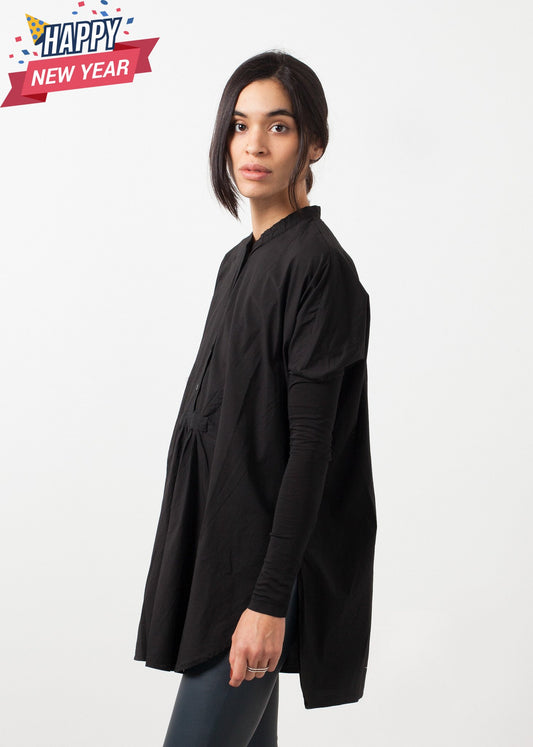 Oversized Bibbed Blouse