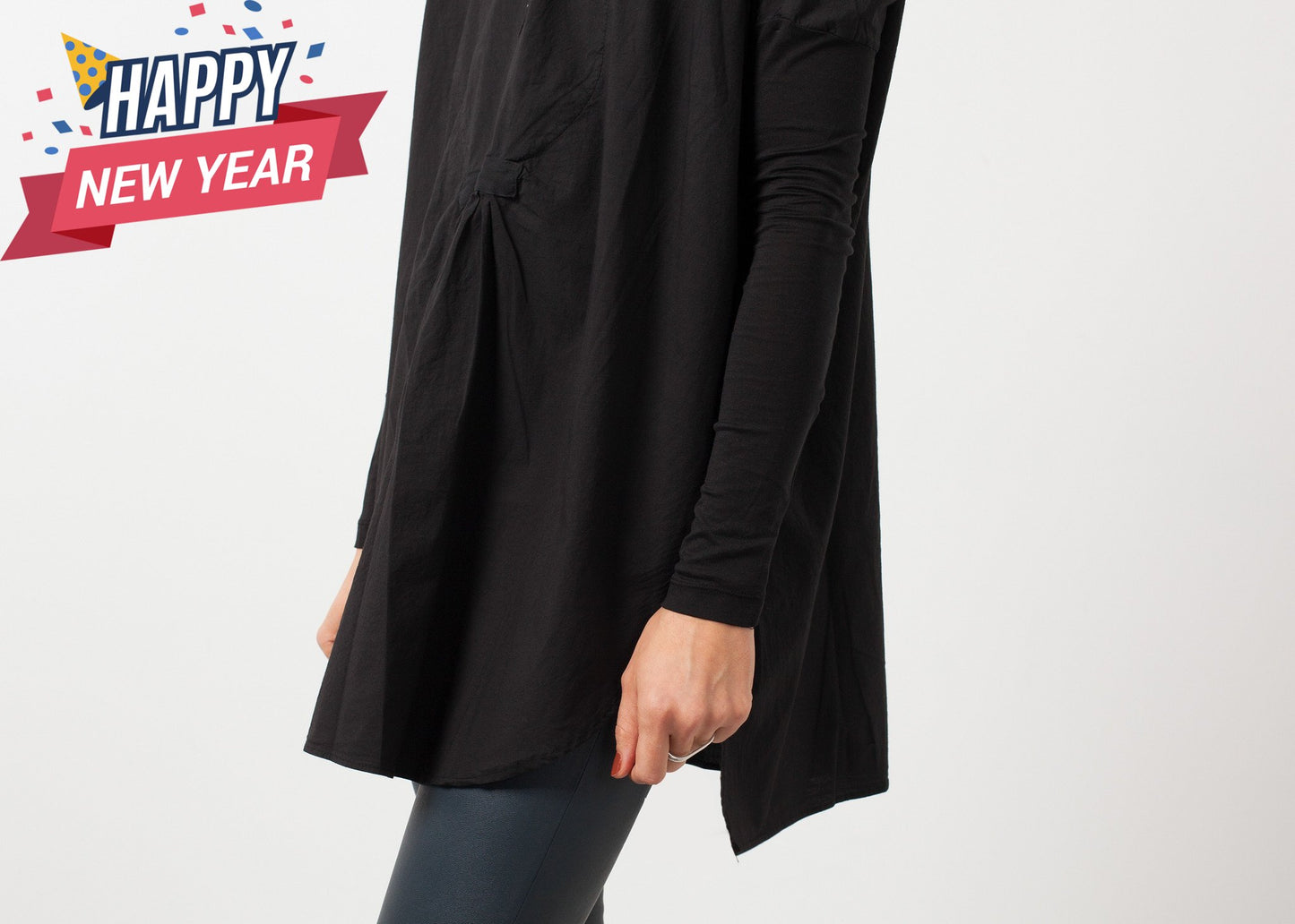 Oversized Bibbed Blouse