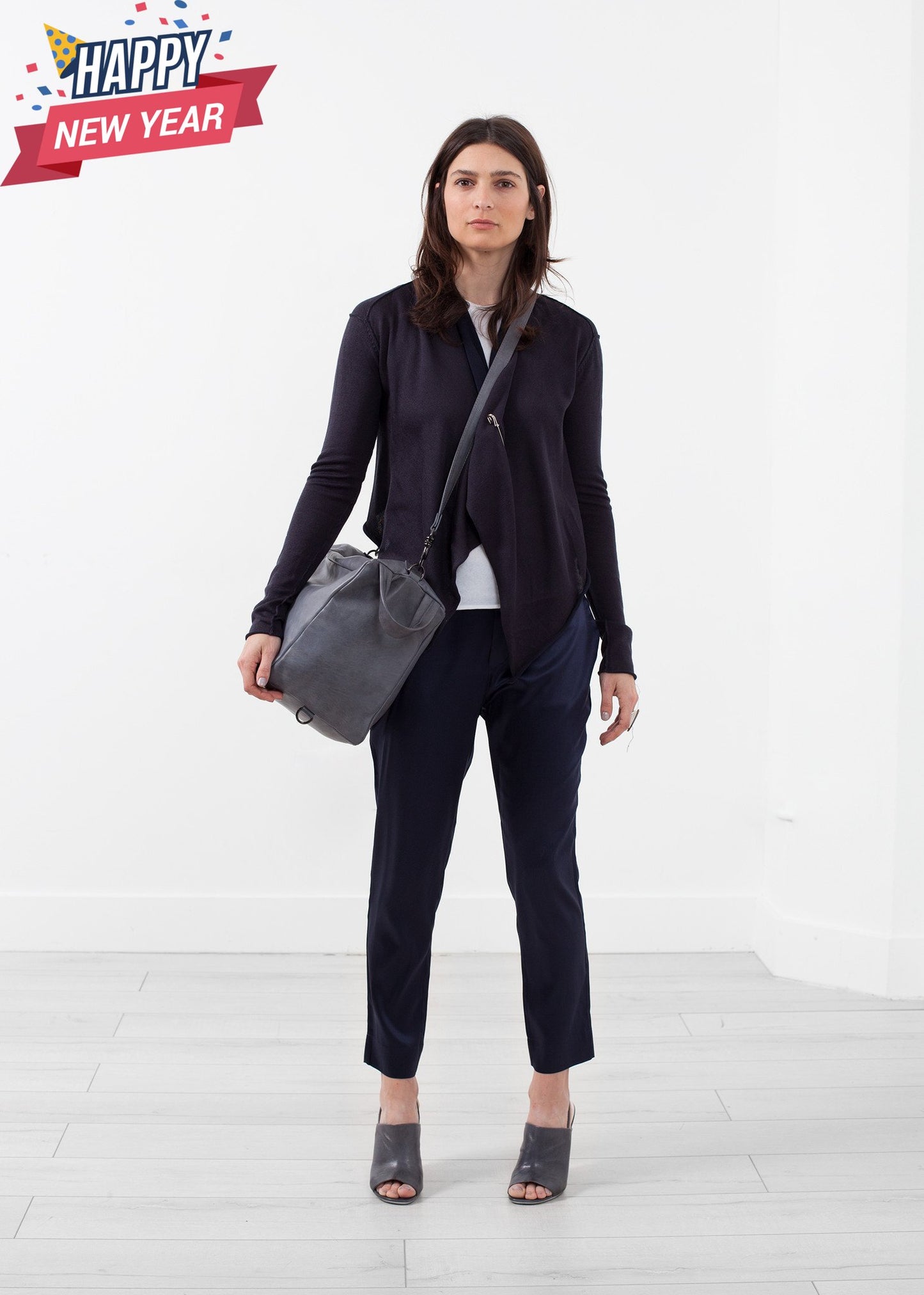 Draped Neck Cardigan