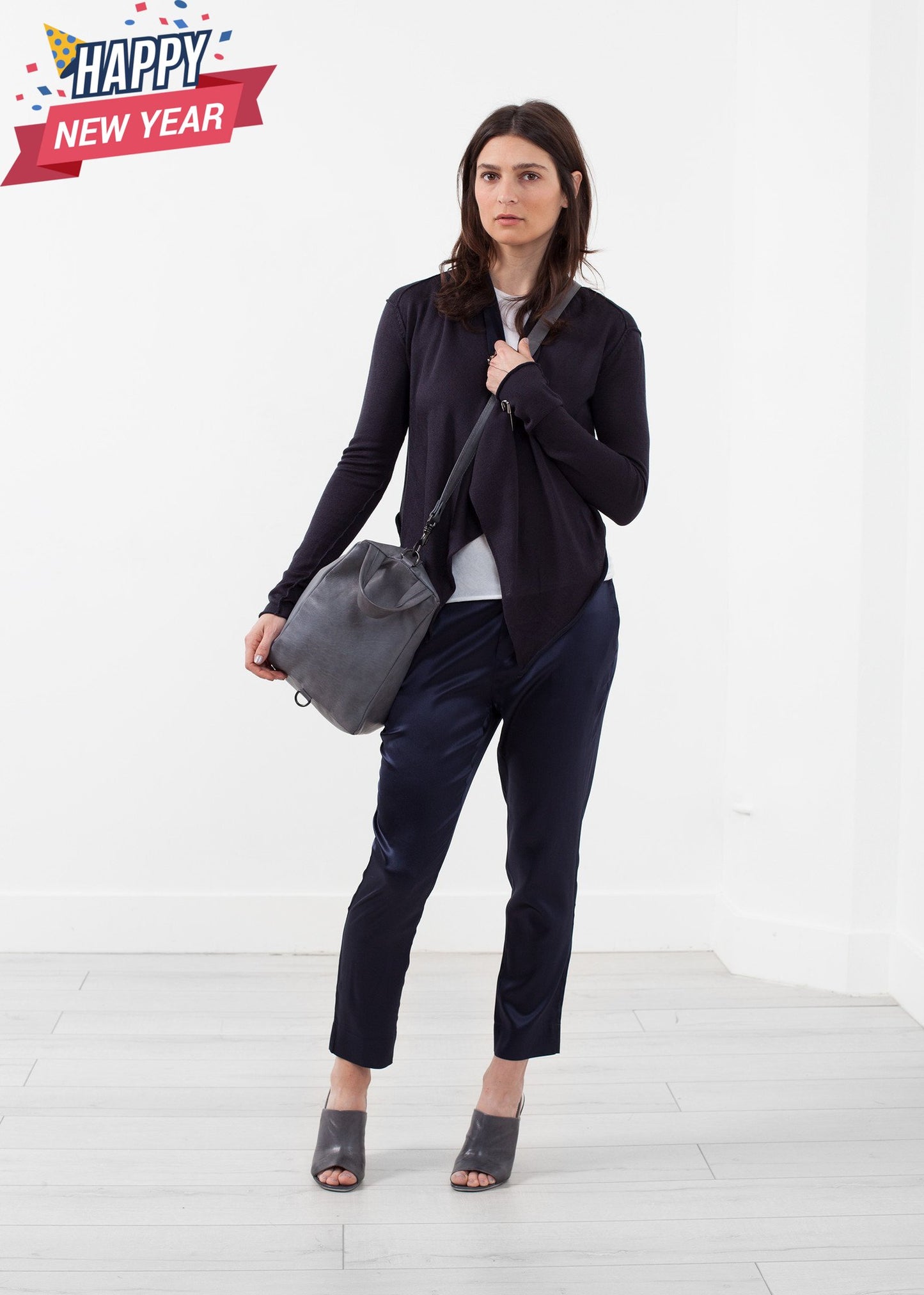 Draped Neck Cardigan