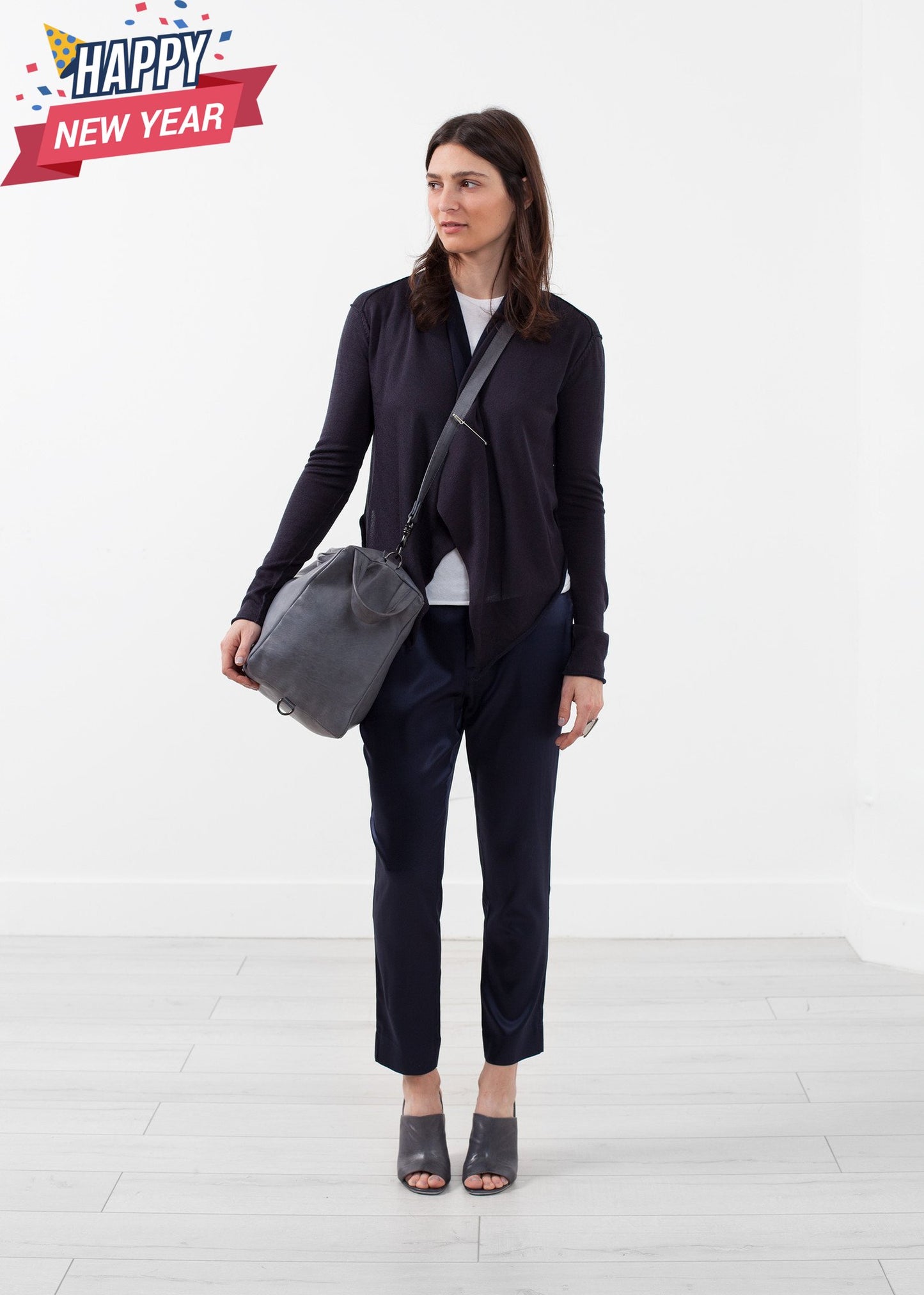 Draped Neck Cardigan