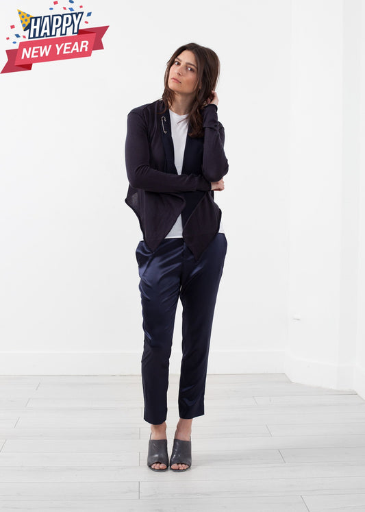 Draped Neck Cardigan